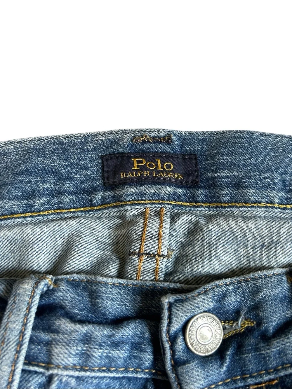 Polo Ralph Lauren Varick Slim Distressed Patchwork Jeans 32x30